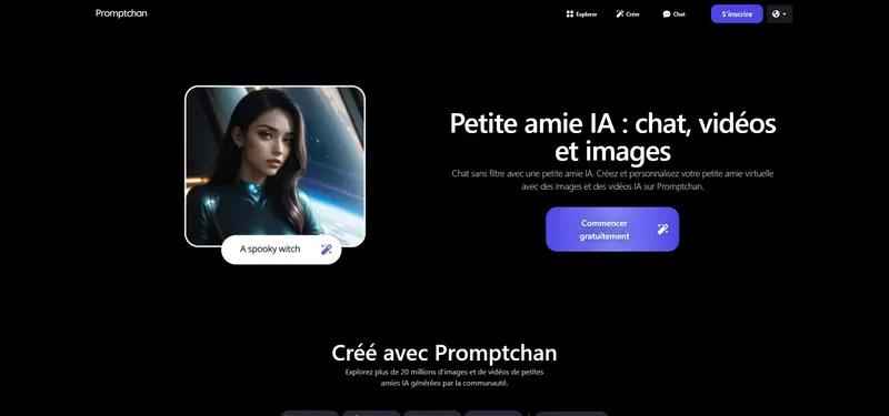 Page d'accueil de Promptchan en français, capturée fin septembre 2026